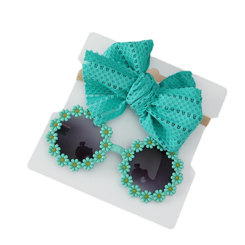 Children's Sun Lens Set Combo Princess Style Children's Headband Outdoor Travel Headwear Sunglasses 2 Piece Set