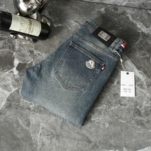 蒙家秋冬新款牛仔裤男高端欧货修身小直筒跨境外贸欧美潮牌牛仔裤