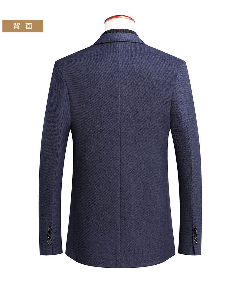 Áo vest nam dạ len dày dáng ôm, cổ vest hai nút, tay dài, phong cách công sở — Màu be, Xanh tím than chi tiết 13