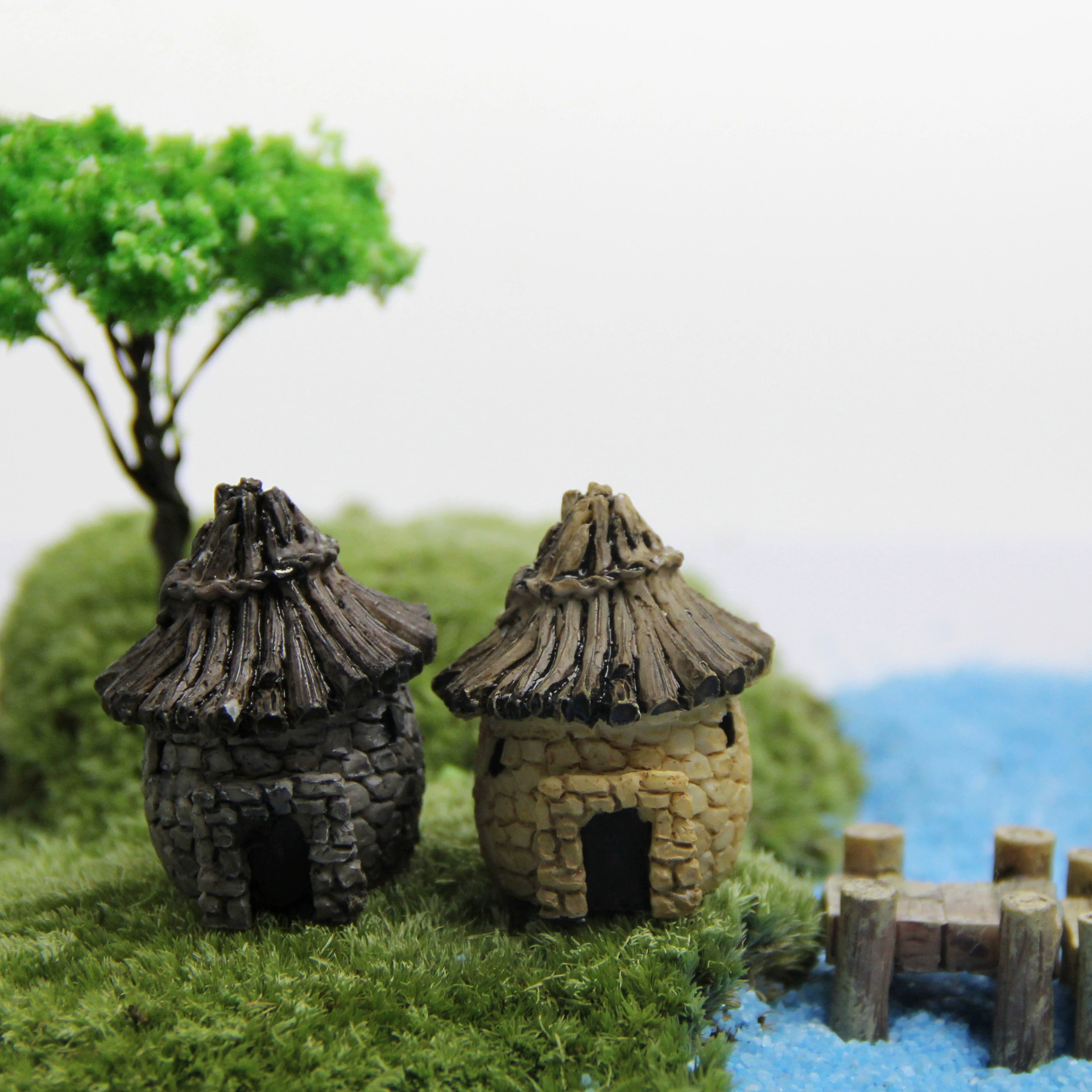 Круглый дом выражения дом Соломенный Дом DIY сборка небольшие украшения микро Ландшафтные украшения из смолы