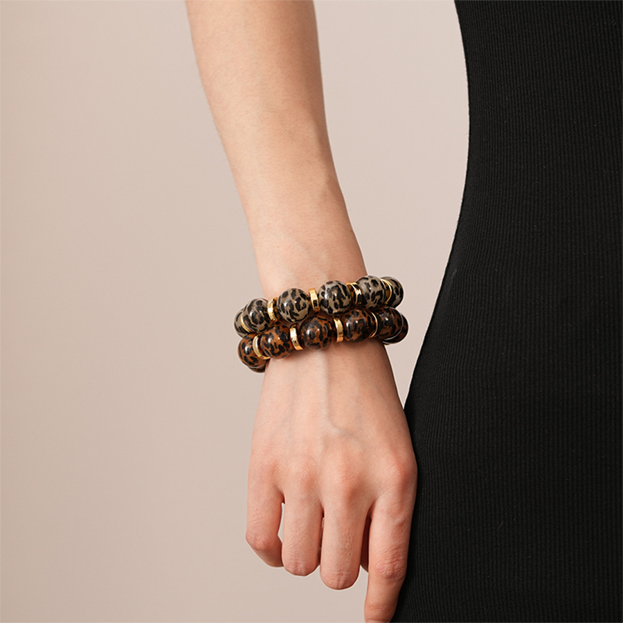 Women's Gender Retro Leopard Alloy Beaded Chain Beaded Bracelets Wholesale