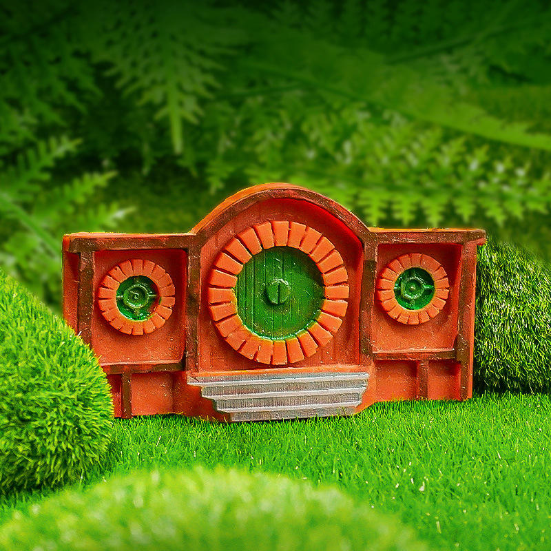 Tanque de peces paisaje decoración simulación chic pequeña puerta de madera marco de fotos accesorios puertas y ventanas de resina psicológica bandeja de arena suministros puerta