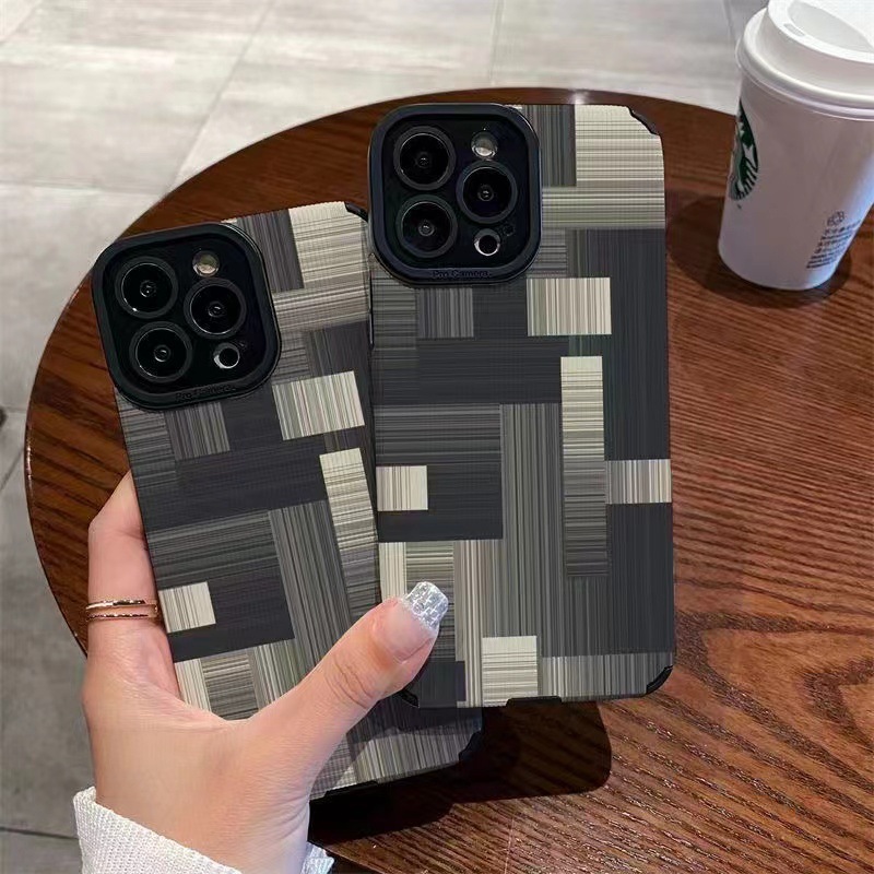 Suitable for splicing square Apple 14pro/13/iPhone 11 phone soft case xsmax anti drop 12pro/8p_voghion.com