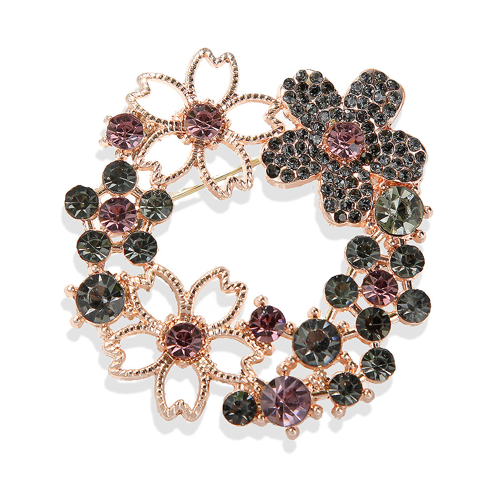 Korean Style Pearl Rhinestone Flower Brooch For Women Jewellery_voghion.com