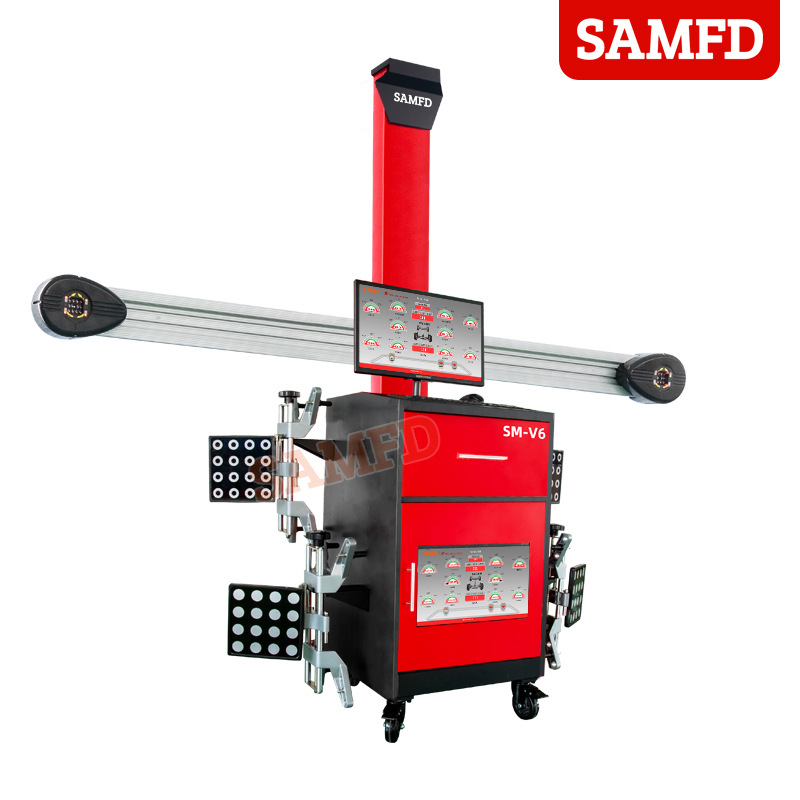 SAMFD localizador automático de cuatro ruedas equipo de prueba de neumáticos de automóvil 3D con cizallas de doble columna de pórtico