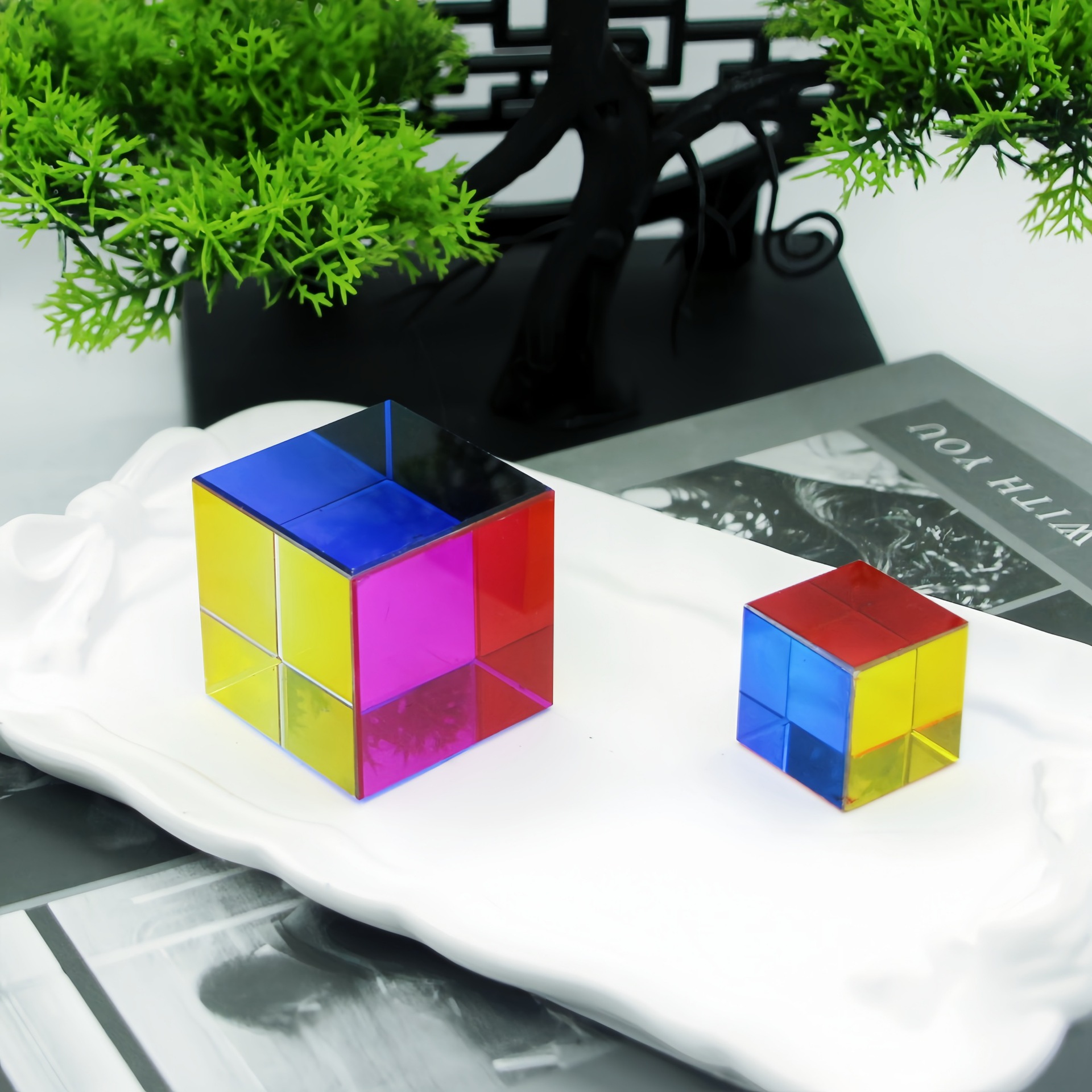 Cubo prisma adornos de escritorio arco iris atrapador regalos de vacaciones suministro transfronterizo mayorista