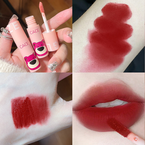 CACE Raspberry Bear Matte Lip Mud 6 Colors Versatile Color Velvet Smooth Lightweight Lipstick