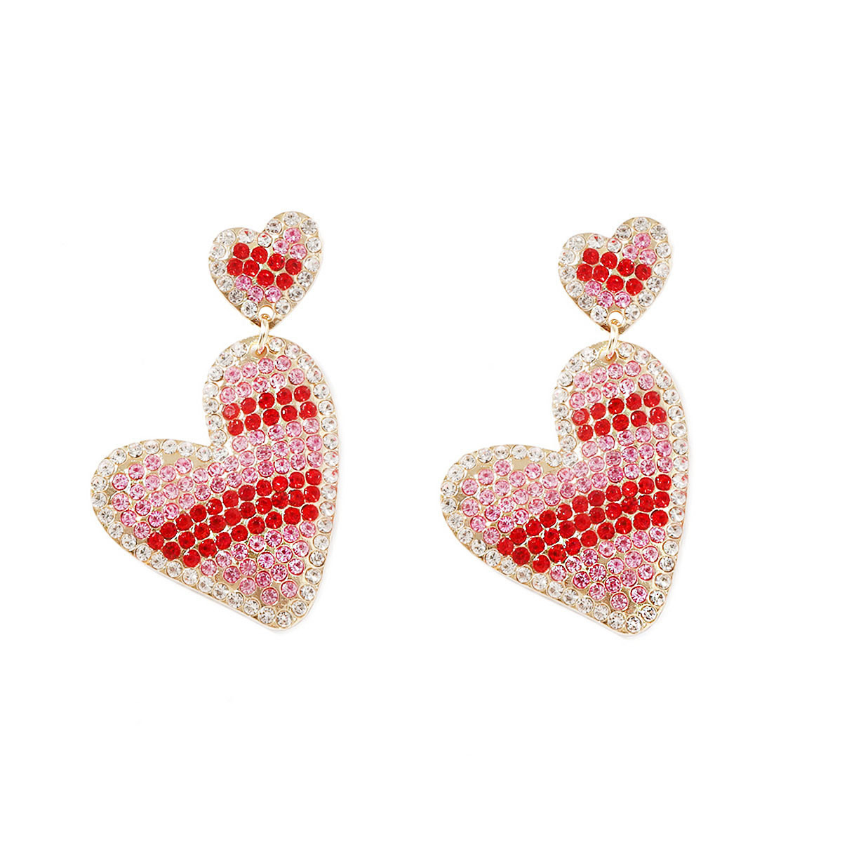 Women's Gender 1 Pair Lady Heart Shape Zinc Alloy Zircon Drop Earrings