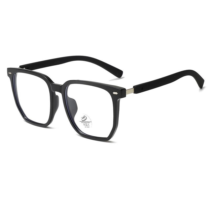 Nuevo estilo simple de gran marco para mostrar la cara de las chicas de moda versátil gafas de marco negro para hombres de negocios simples ante anteojos de luz azul para miopía