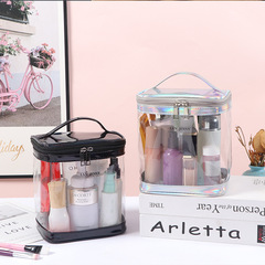 Stylish Transparent PVC Makeup Bag Portable Large Capacity Ins High-End Storage Bag, Gorgeous Travel Toiletry Bag