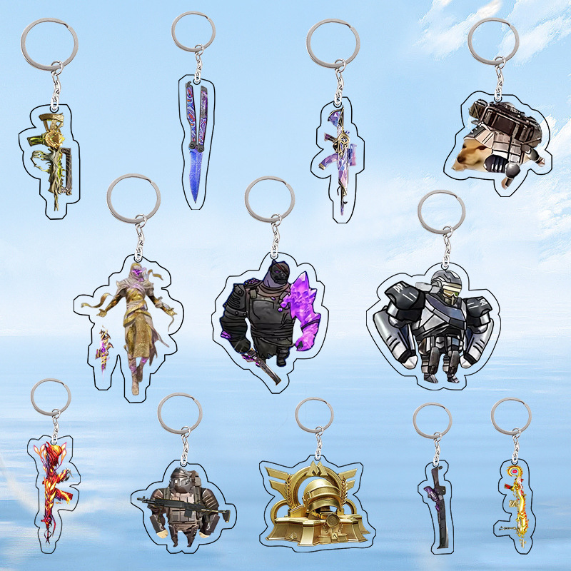 New Peace Elite Peripheral Pendant Chicken Game Acrylic Keychain Backpack Bag Jewelry Small Pendant