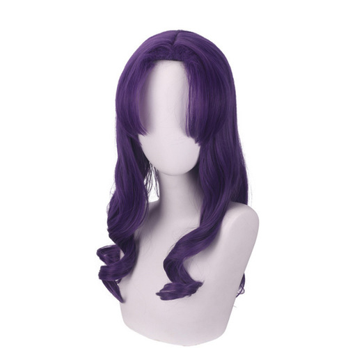 Cardamom wig Neon Genesis Evangelion EVA Misato Katsuragi center-parted purple curly cosplay wig