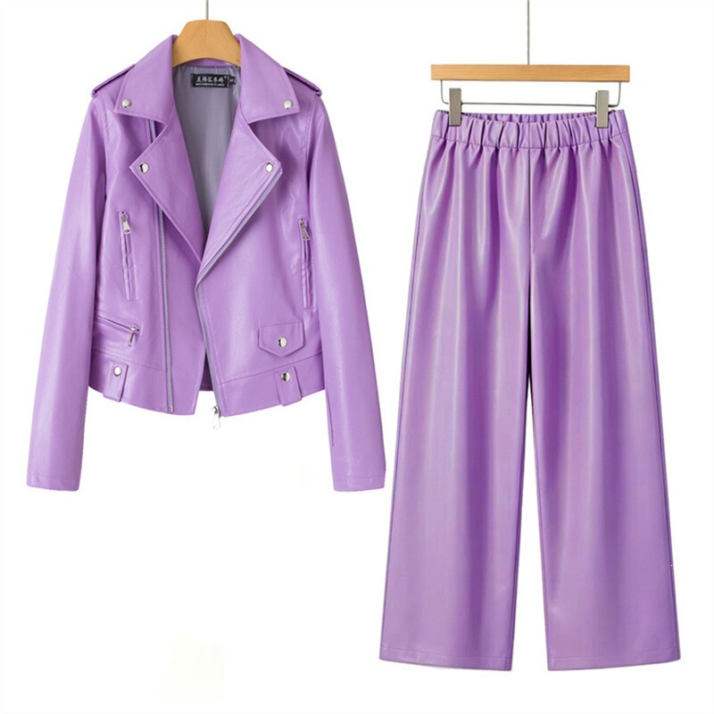 Leather Clothing 2026 New Style Leather Pants Slim Fit Fashionable Versatile Slimming Elegant Commuter Leather Outfit for Women Two-Piece Set Leather Clothing 2026 New Style Leather Pants Slim Fit Fashionable Versatile Slimming Elegant Commuter Leather Outfit for Women Two-Piece Set