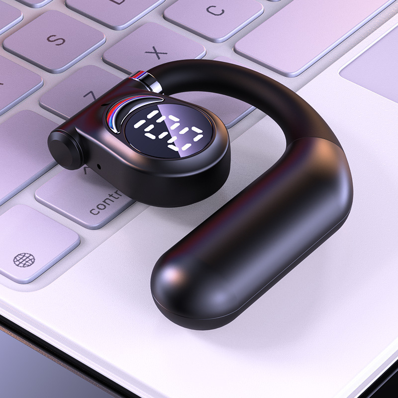 Single-Ear Digital Display Hanging Ear Sports and Fitness Wireless Headphones Wireless Bluetooth Headphones Suitable for a Variety of Models