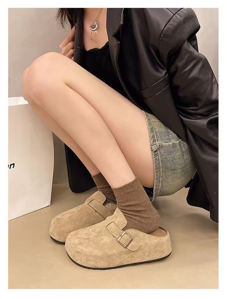 Women's Platform Heel Slippers Retro Slip-on Soft Non-slip Shoes_voghion.com