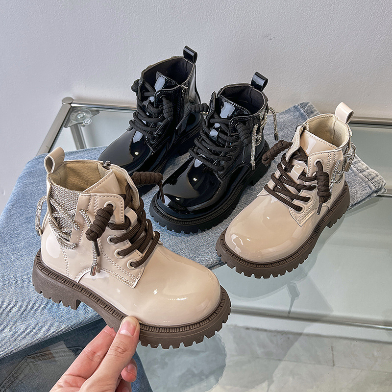 Children's Martin boots autumn and winter new style girls boots non slip girls black big children's short boots boys spring_voghion.com