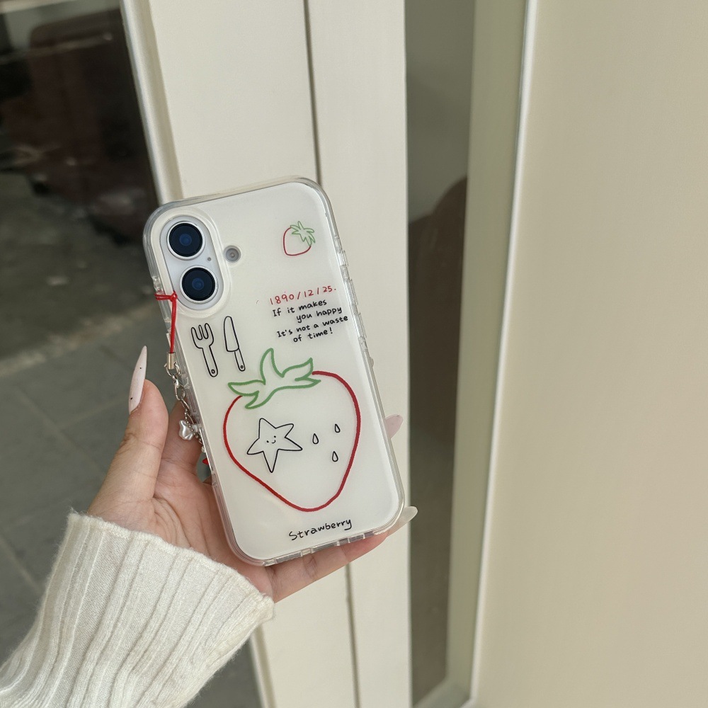 Línea interior simple fresa Inglés apta iphone16ProMax colgante 14 Apple 15P hembra 16 funda para teléfono móvil