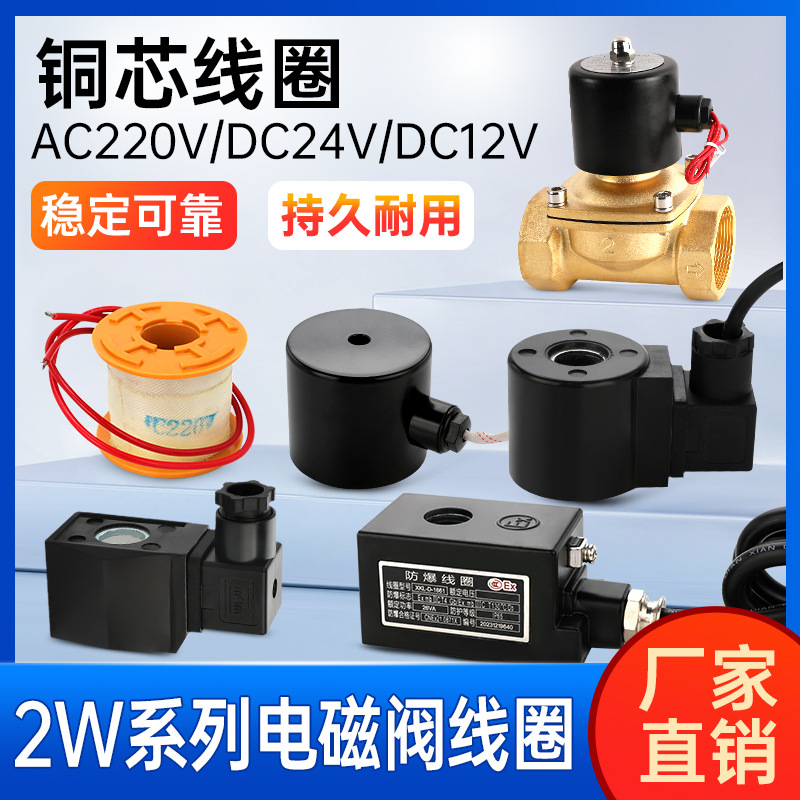 Electromagnetic valve, waterproof copper brake play in water, 2W, 24v, 12v, 220v