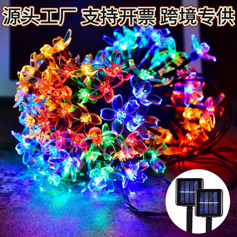跨境樱花灯灯串LED太阳能灯串闪灯串灯户外庭院装饰布置氛围灯|undefined