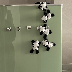 Cute panda plush refrigerator magnet creative plush doll magnet bicycle rearview mirror pendant ornament bag pendant