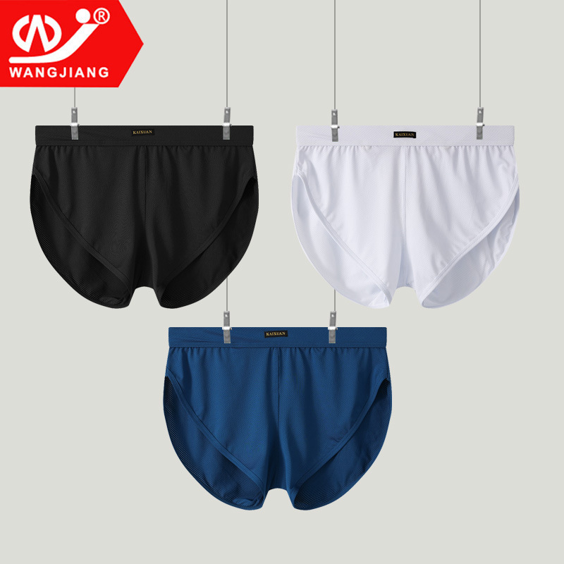 Sports shorts men's boxer underwear low waist ice silk quick-drying mesh breathable sexy men's underwear cross-border foreign trade