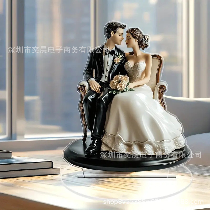 Colgante transfronterizo nuevo producto creativo romántico boda acrílico decoración plana para el hogar decoración de la sala de estar del dormitorio Día de San Valentín