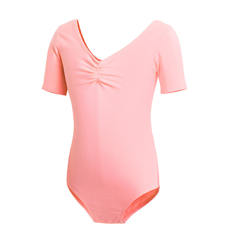 Trajes de baile para niños Trajes de entrenamiento para niñas de verano Trajes de ballet de manga corta Trajes de baile de una pieza para exámenes de danza china