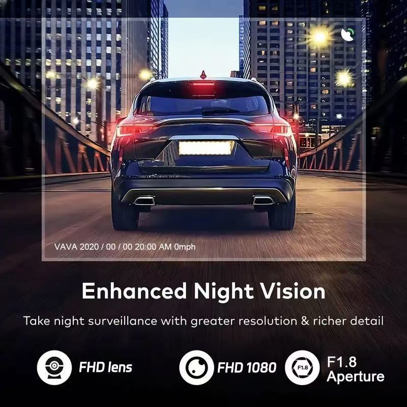 New three-lens WiFi dashcam with infrared night vision, simultaneous recording of the front, interior, and exterior of the vehicle, and in-car monitoring