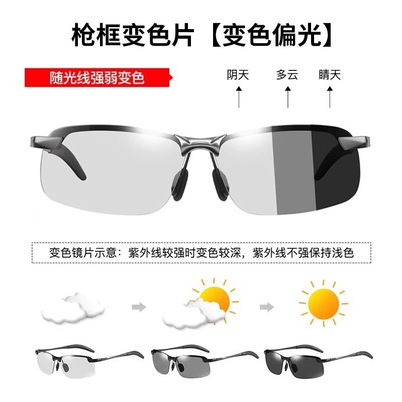 New day and night dual-purpose night vision goggles riding glasses fashion high sense sunglasses polarized color change driving special