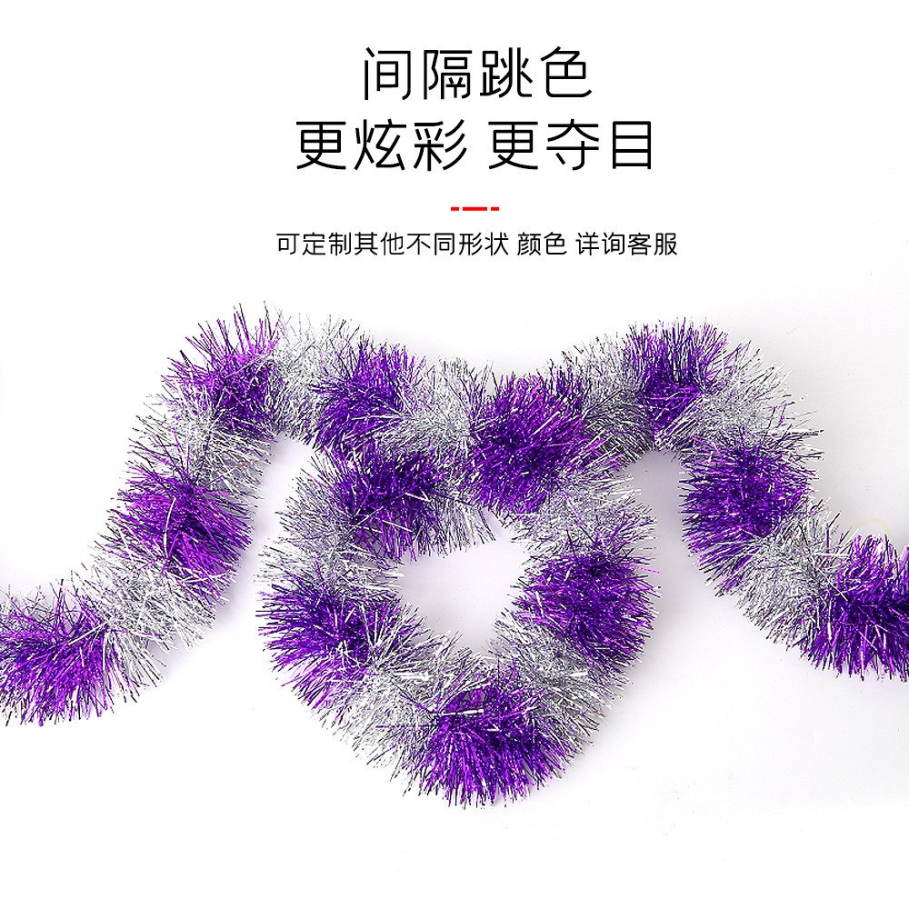 Transfronterizo 9cm sección de decoración de Navidad rayas de lana de colores fiesta centro comercial diseño Garland cinta fábrica al por mayor