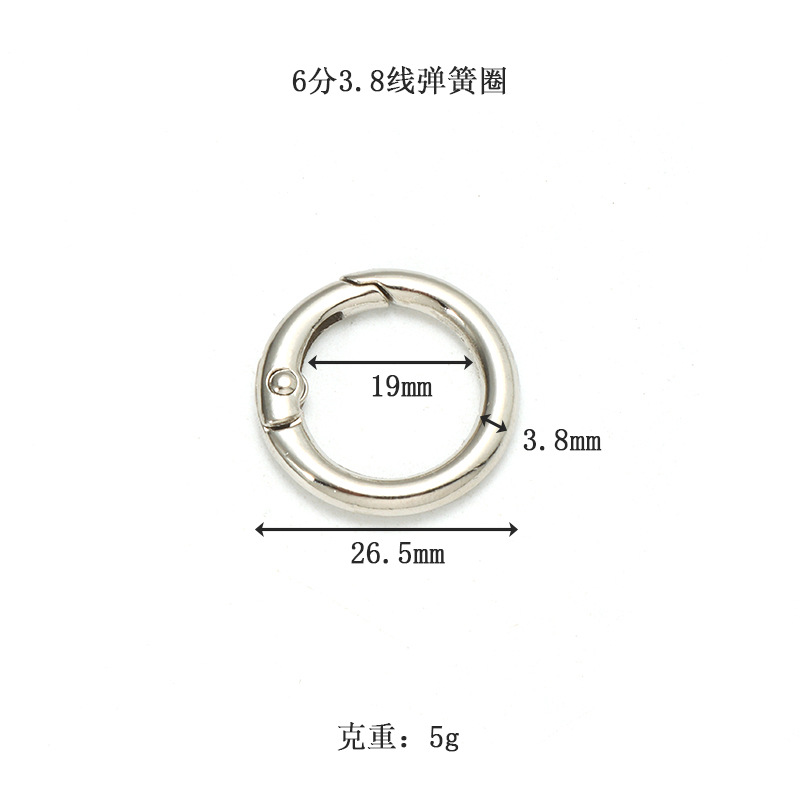 Accesorios de hardware para equipaje de hebillas de resorte de aleación de zinc en stock con hebillas de anillo abiertas