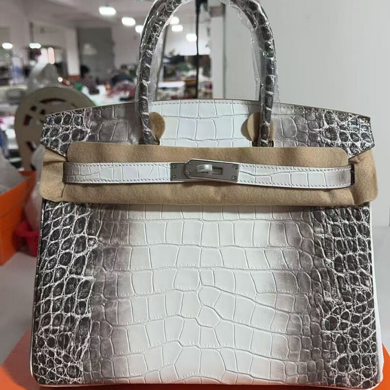 High-Quality Replica of Hermès Himalayan Crocodile Birkin Bag 30cm Women's Handbag Large Capacity Bag