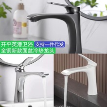 开平全铜新款冷热龙头卫生间面盆龙头浴室柜冷热龙头艺术全铜龙头