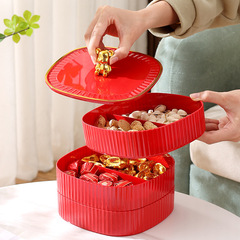 Red fruit plate living room coffee table candy plate food grade dried fruit plate fruit plate housewarming new year melon seed snacks