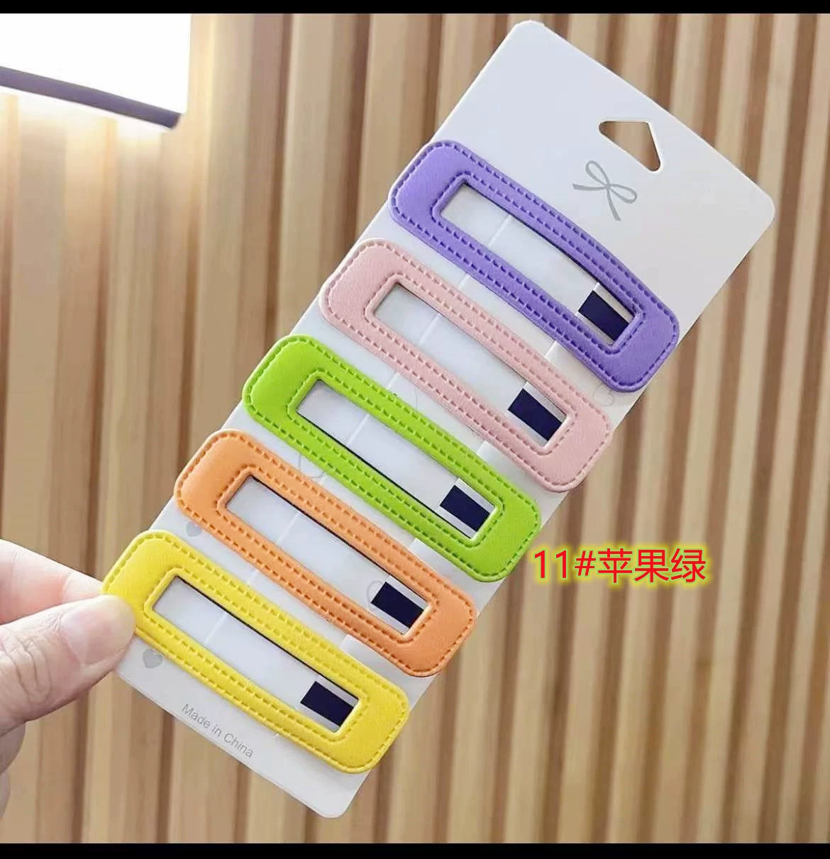 Hairgrip clip, Korean-style bangs hairpin, simple elegant faux-leather look, multi-color options