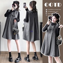 孕妇套装2025春夏韩版简约俏皮甜美蝴蝶结波点背心短裙两件套