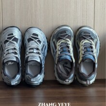 韩系复古做旧登高阿甘鞋女早秋新款网面透气不闷脚休闲百搭老爹鞋