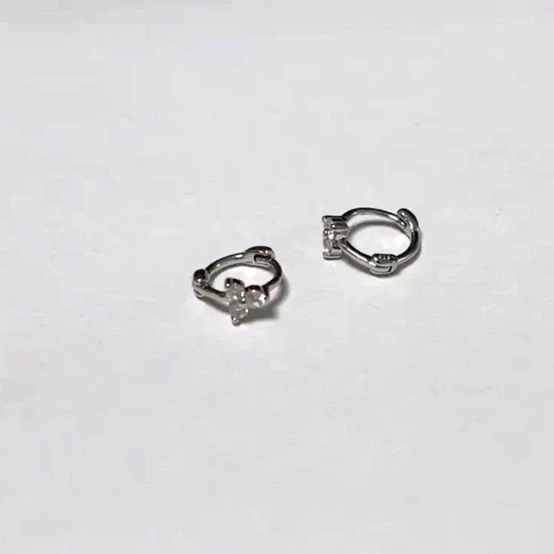 Серебряные иглы, цирконий, небольшие дизайнерские фирменные серьги, серебро 925 пробы, европейский стиль, легкий роскошный стиль, простой и элегантный дизайн