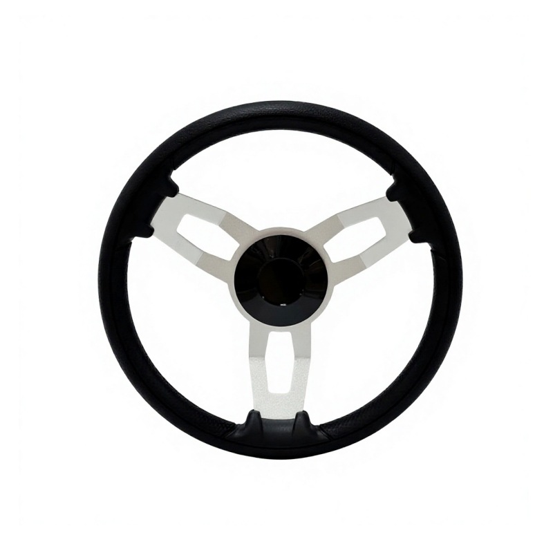 13.5inch Three-spoke stainless steel 304 foam soft grip ship steering wheel, yacht rudder wheel, marine steering wheel