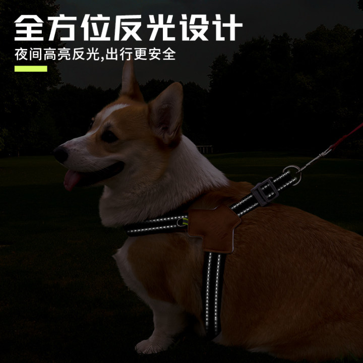 Cuerda de tracción para perros Cuerda para pasear perros Cuerda retráctil reflectante para el pecho para mascotas Verano transpirable Cuerda de tracción para el pecho para mascotas al por mayor