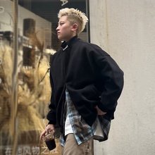 MRDONG韩国男装代购小立领轻熟帅气翻毛麂皮绒时尚设计师夹克外套