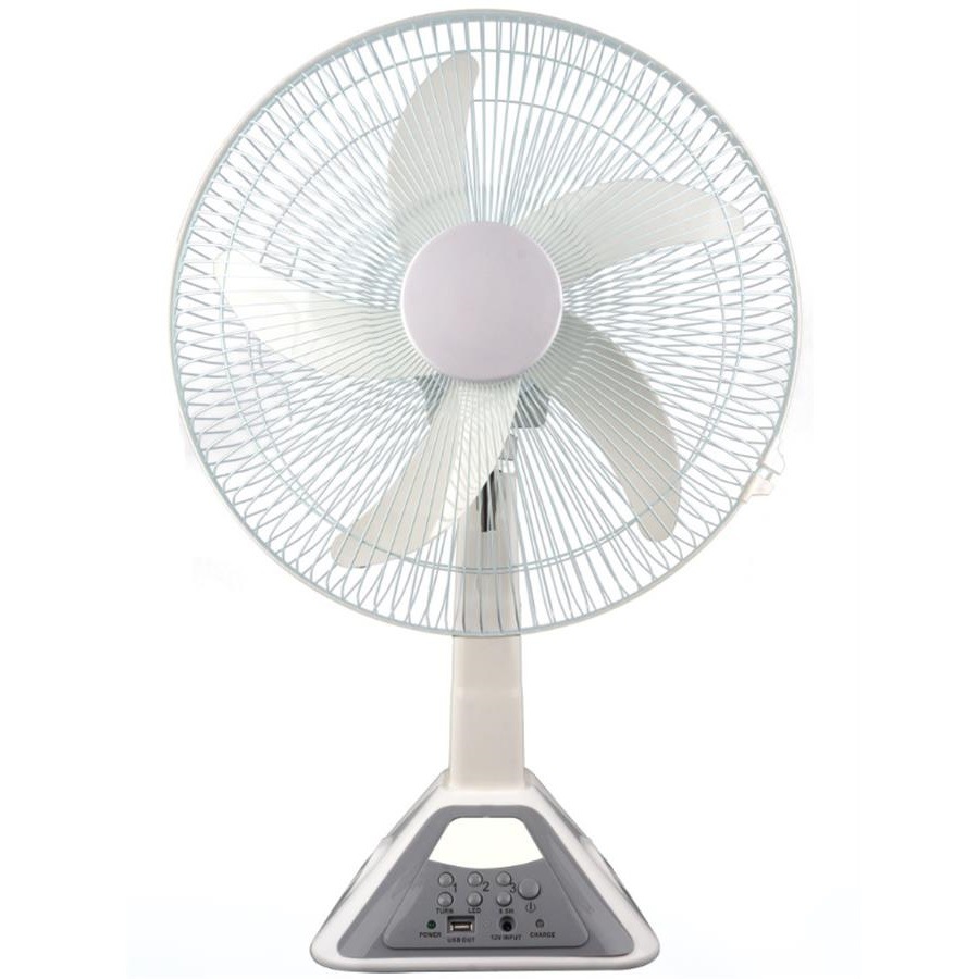 316M - 10W 16 pulgadas 3 velocidad de viento iluminación LED con control remoto ventilador de carga solar ACDC