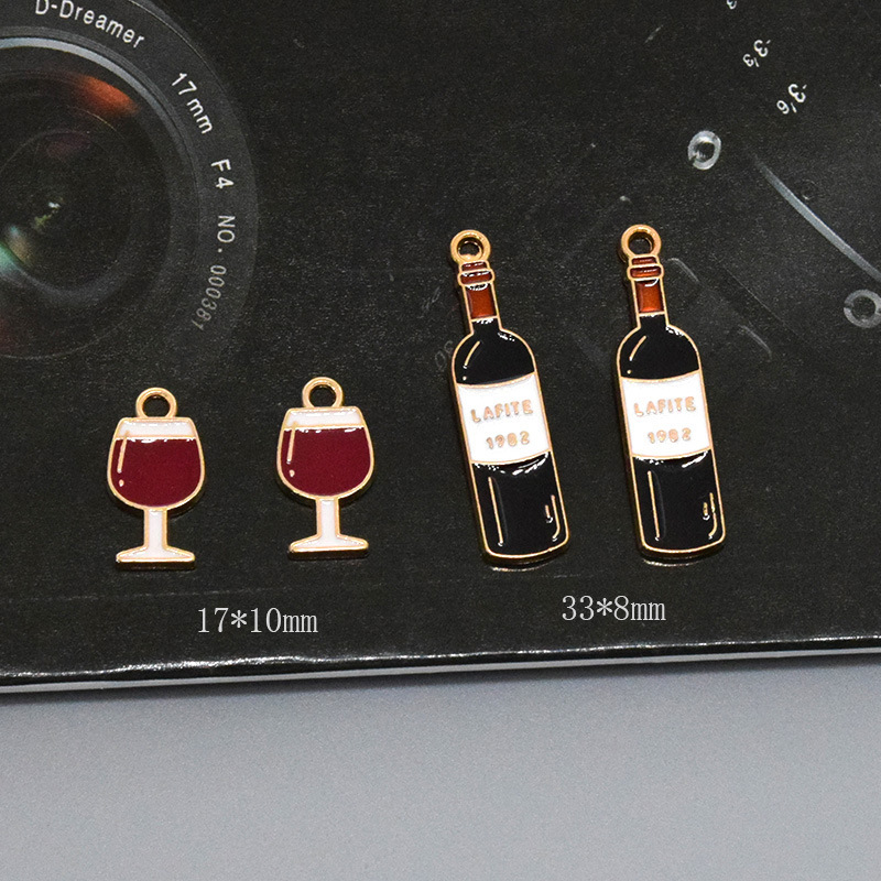 8g Weight Pendant Jewelry Making Type DIY Jewelry Accessories, Earrings, Keychain, Necklace Classification 10 Pieces Quantity Alloy Material Bottle, Wine Glass, Wine Bottle Pattern Simple Style, Classic Style Style Enamel, Stoving Varnish, Stoving Varnish Craft 10 Pieces Alloy Bottle Wine Glass Wine Bottle Pendant DIY Jewelry Accessories Earrings Keychain 无