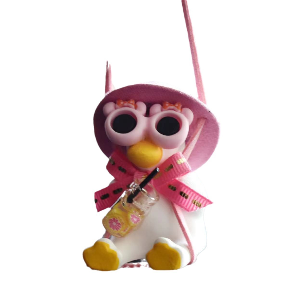 핑크 젖병 모자 오리 펜던트