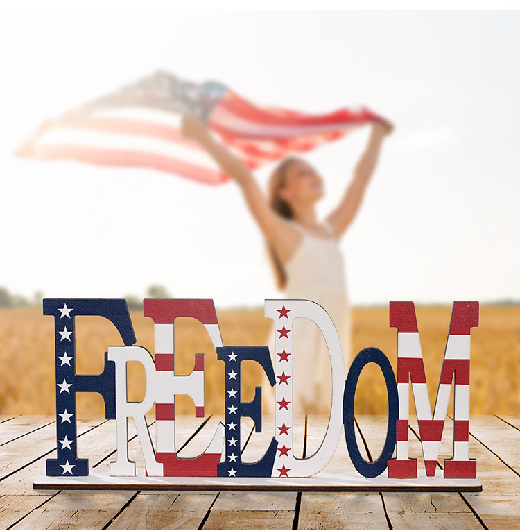 Fashion American Independence National Day Wooden Letter Decoration Desktop display picture 5