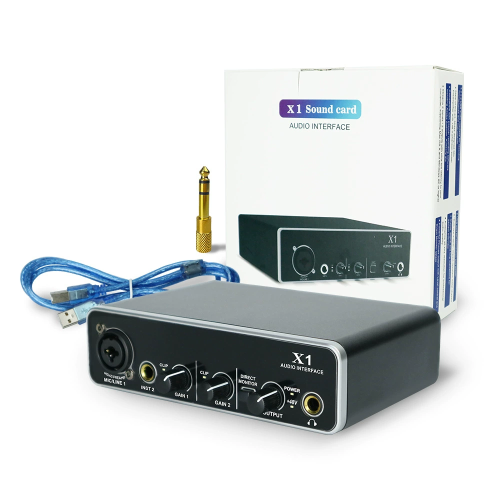 Оптовый X1 микрофон, мобильный телефон, звуковая карта для прямого эфира USB, скачать драйвер, компьютерная запись, карта звука, внешний звуковой блок