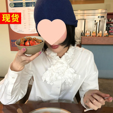 现货  Mona张绮贤 【2.27 新店开业 】荷叶边立领宫廷衬衣