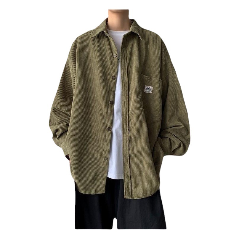 Pana chaqueta de los hombres jóvenes Hong Kong estilo japonés marca de moda primavera y otoño ropa suelta diseño sentido nicho camisa de manga larga