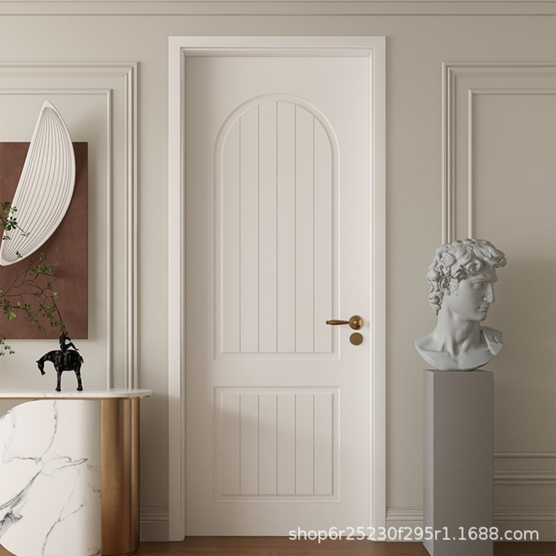 Puerta de madera francesa puerta de barniz de madera sólida puerta de habitación puerta insonorizada puerta de dormitorio decoración interior puerta de madera completa fábrica al por mayor