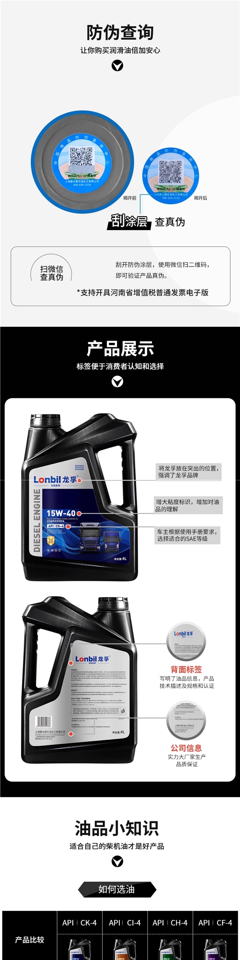 Genuine CF Full-Synthetic Diesel Engine Oil 15W40 for Agricultural Machinery, Trucks, and Micro-Tiller, Suitable for All Seasons, 4 Liters